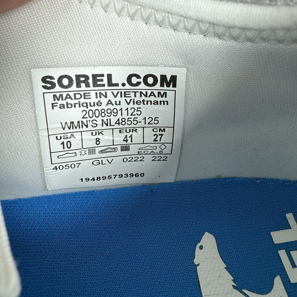 Sorel Ona 503 White Beige Chunky NL4855-125 Lace Up Shoe Sneaker Size 10 - Picture 5 of 8